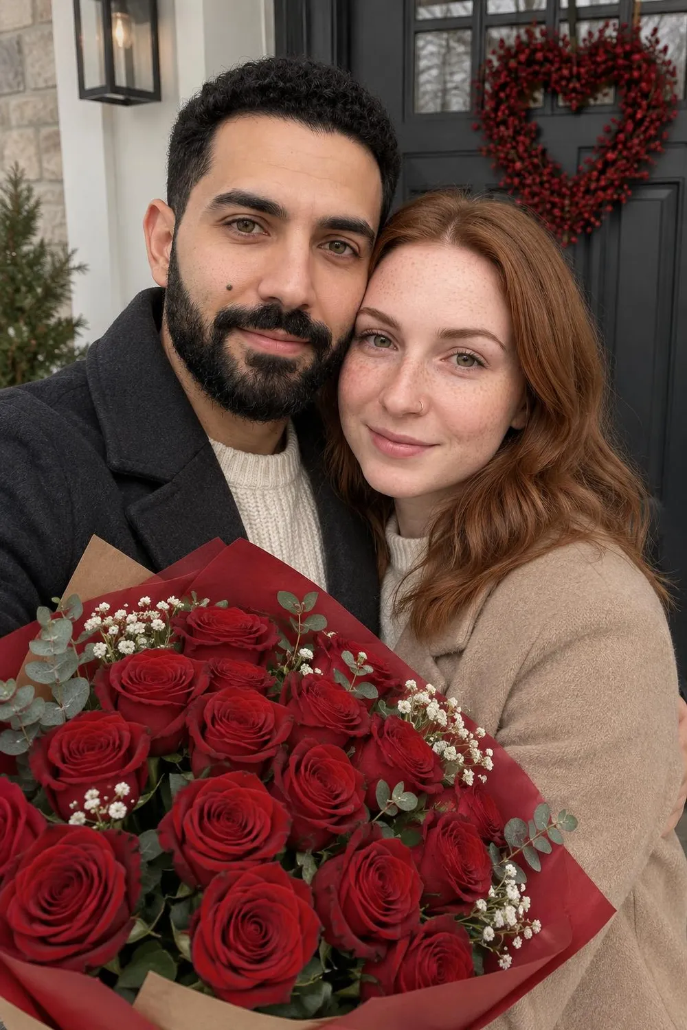 Valentine's photo idea: roses at the door